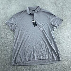 Mens Alfani Alfatech Polo Shirt Gray XXL Stretch Easy Care NWT 4117